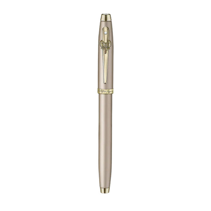 Sheaffer Emily in Paris 100 E9377 Champagne Gold Finish Body and Trims with Bow Emblem Fountain Pen - Medium — writing at …