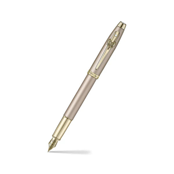 Sheaffer Emily in Paris 100 E9377 Champagne Gold Finish Body and Trims with Bow Emblem Fountain Pen - Fine — capped