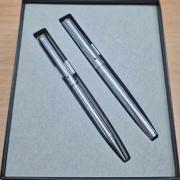 Load image into Gallery viewer, Sheaffer Intensity Medici Chrome Ballpoint Pen and Rollerball Pen Gift Set
