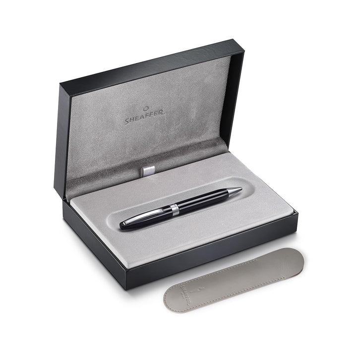 Sheaffer Legacy 9064 Glossy Black Ballpoint Pen with Chrome-Plated Trims — with packaging