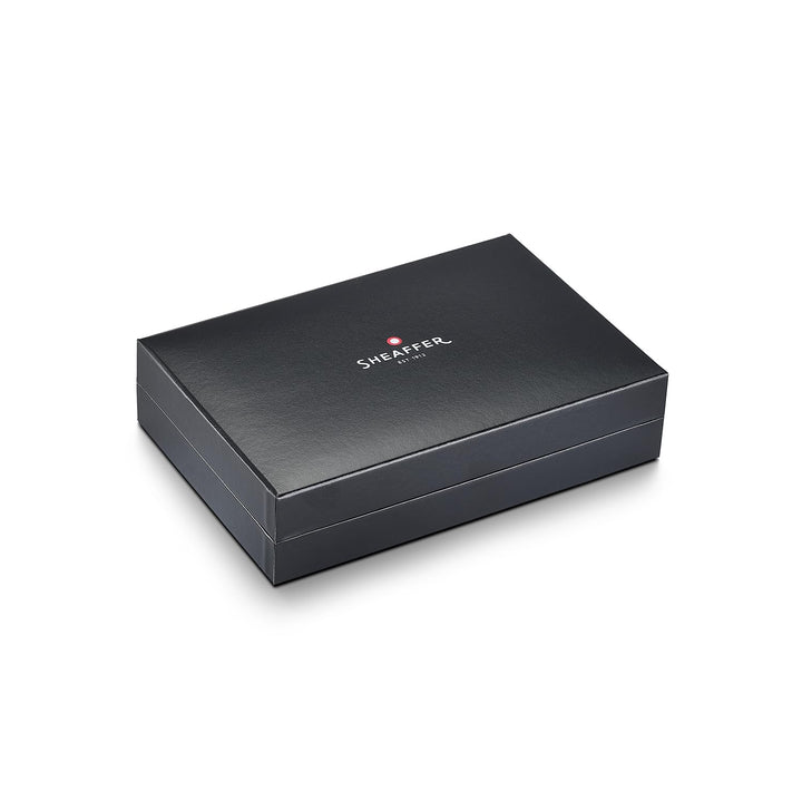 Sheaffer Legacy 9064 Glossy Black Ballpoint Pen with Chrome-Plated Trims — writing at an angle
