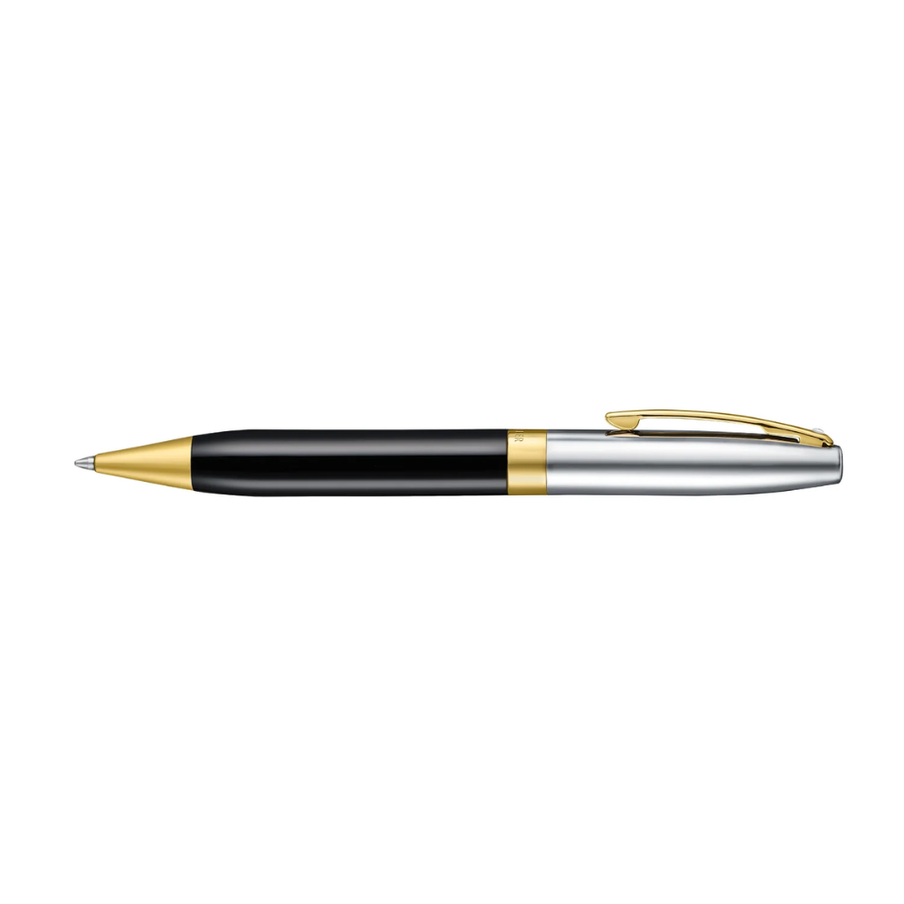 Sheaffer Legacy 9065 Bi-color Black Barrel and Chrome Cap Ballpoint Pen with 14K IP Gold-Plated Trims