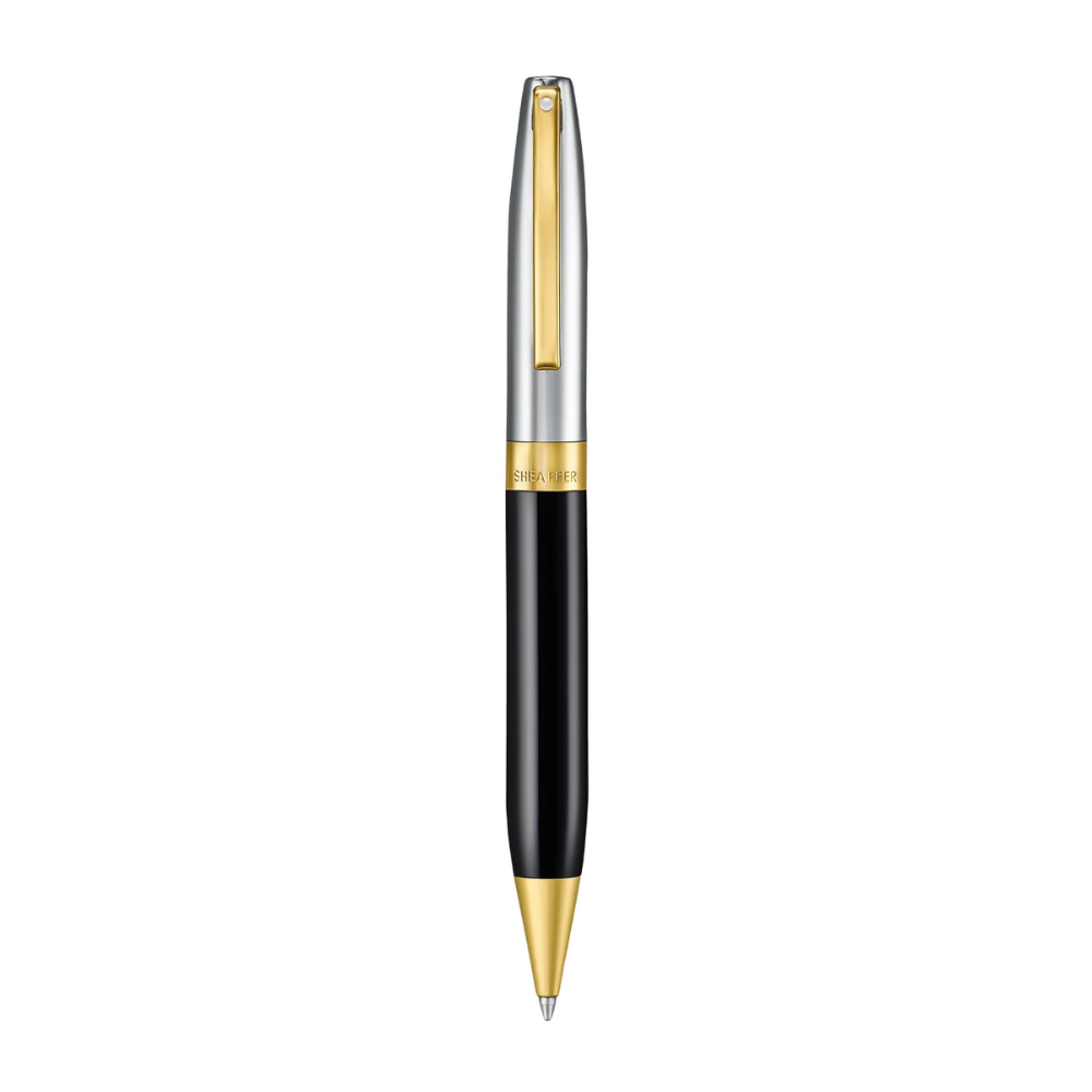 Sheaffer Legacy 9065 Bi-color Black Barrel and Chrome Cap Ballpoint Pen with 14K IP Gold-Plated Trims