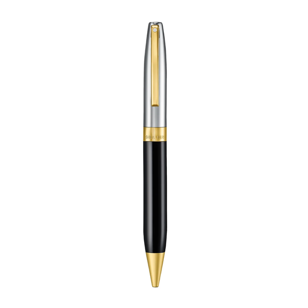 Sheaffer Legacy 9065 Bi-color Black Barrel and Chrome Cap Ballpoint Pen with 14K IP Gold-Plated Trims