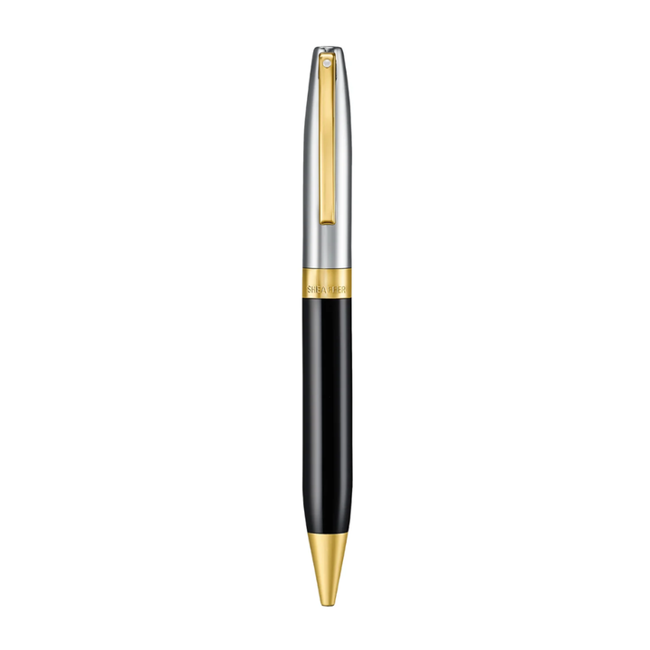 Sheaffer Legacy 9065 Bi-color Black Barrel and Chrome Cap Ballpoint Pen with 14K IP Gold-Plated Trims