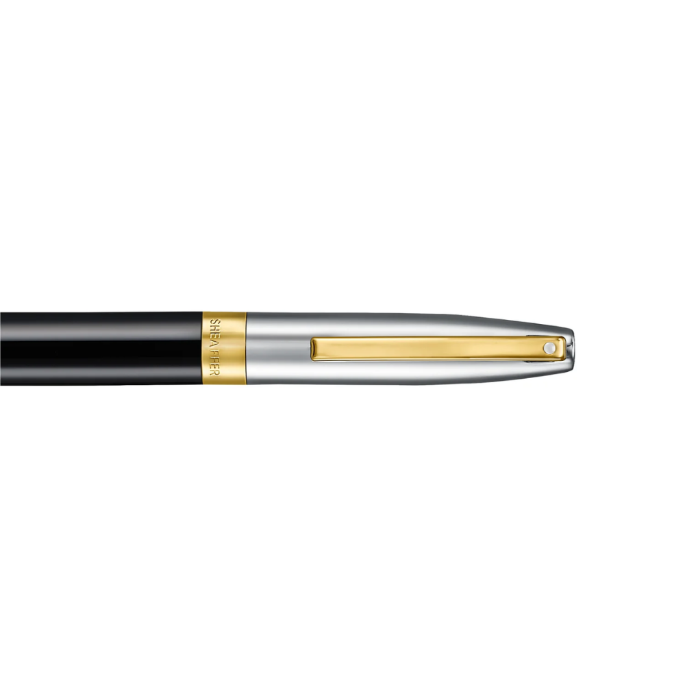 Sheaffer Legacy 9065 Bi-color Black Barrel and Chrome Cap Ballpoint Pen with 14K IP Gold-Plated Trims