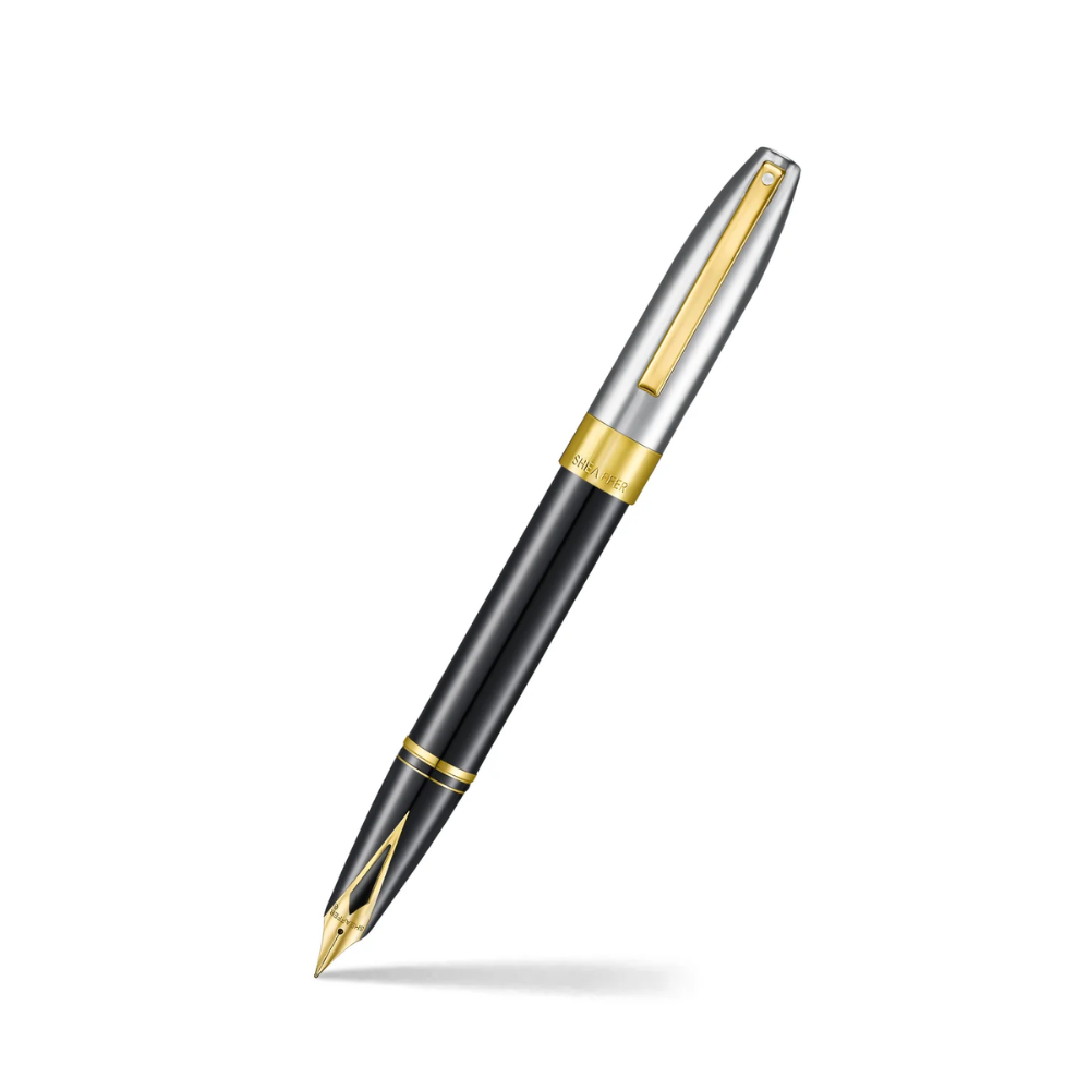 Sheaffer Legacy 9065 Bi-color Black Barrel and Chrome Cap Fountain Pen with 14K IP Gold-Plated Nib and Trims
