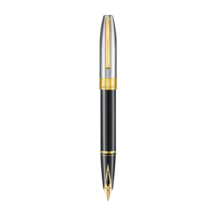 Sheaffer Legacy 9065 Bi-color Black Barrel and Chrome Cap Fountain Pen with 14K IP Gold-Plated Nib and Trims