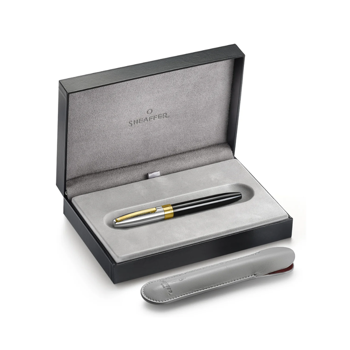 Sheaffer Legacy 9065 Bi-color Black Barrel and Chrome Cap Fountain Pen with 14K IP Gold-Plated Nib and Trims