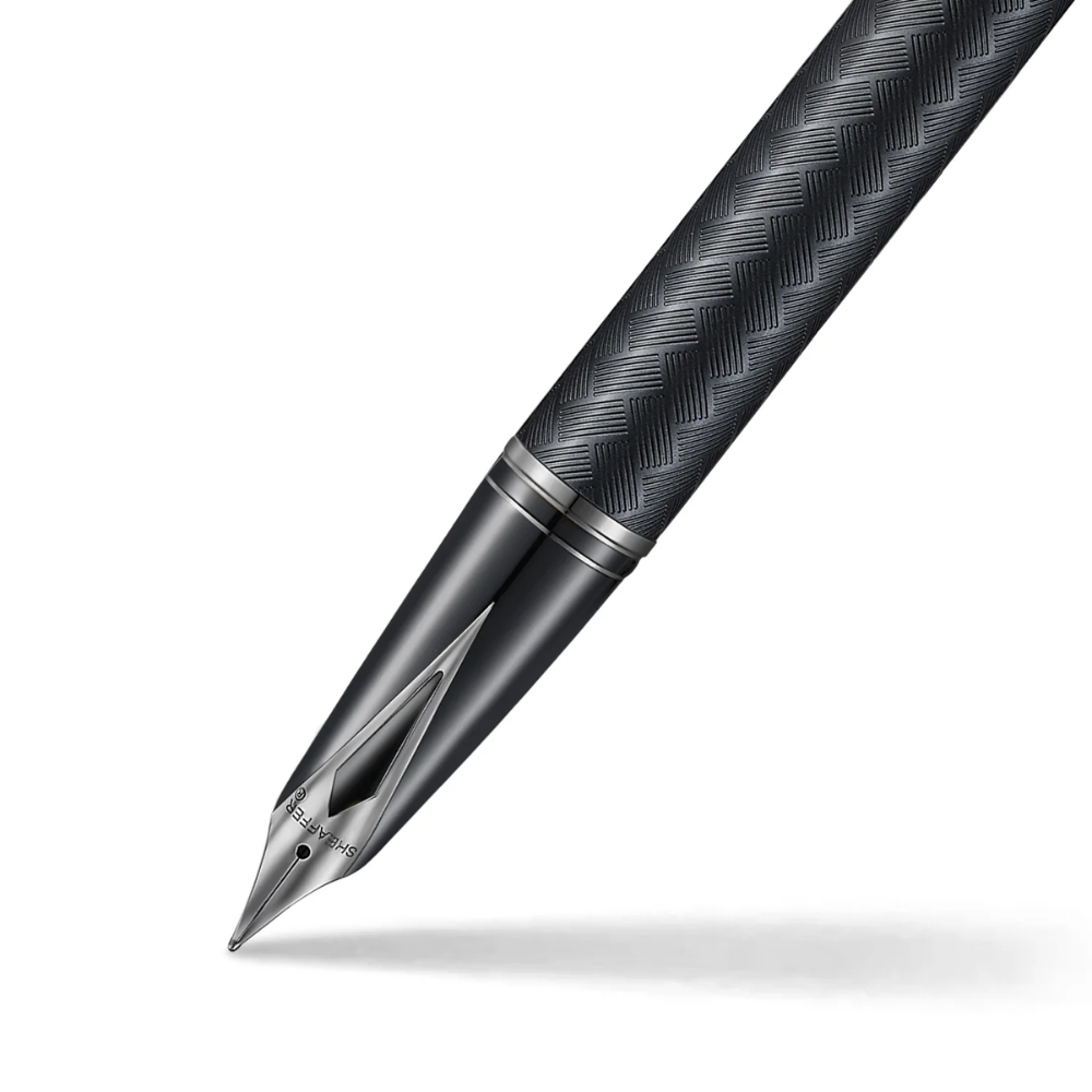 Sheaffer Legacy Chevron 9066 Matte Black Fountain Pen with PVD Gunmetal Nib and Trims