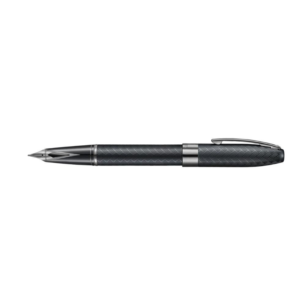 Sheaffer Legacy Chevron 9066 Matte Black Fountain Pen with PVD Gunmetal Nib and Trims