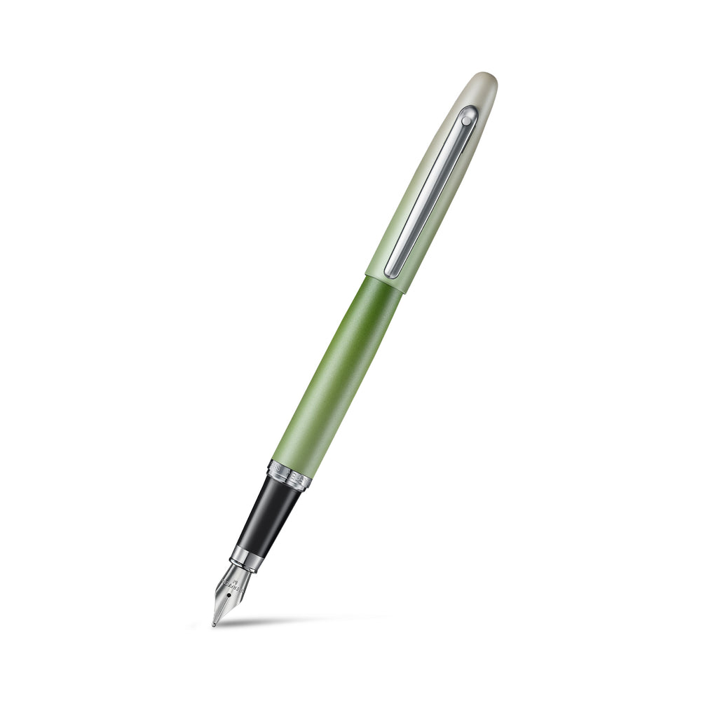 Sheaffer Matcha VFM E9431 Green Ombre Gradient with Chrome Trims Fountain Pen with Converter