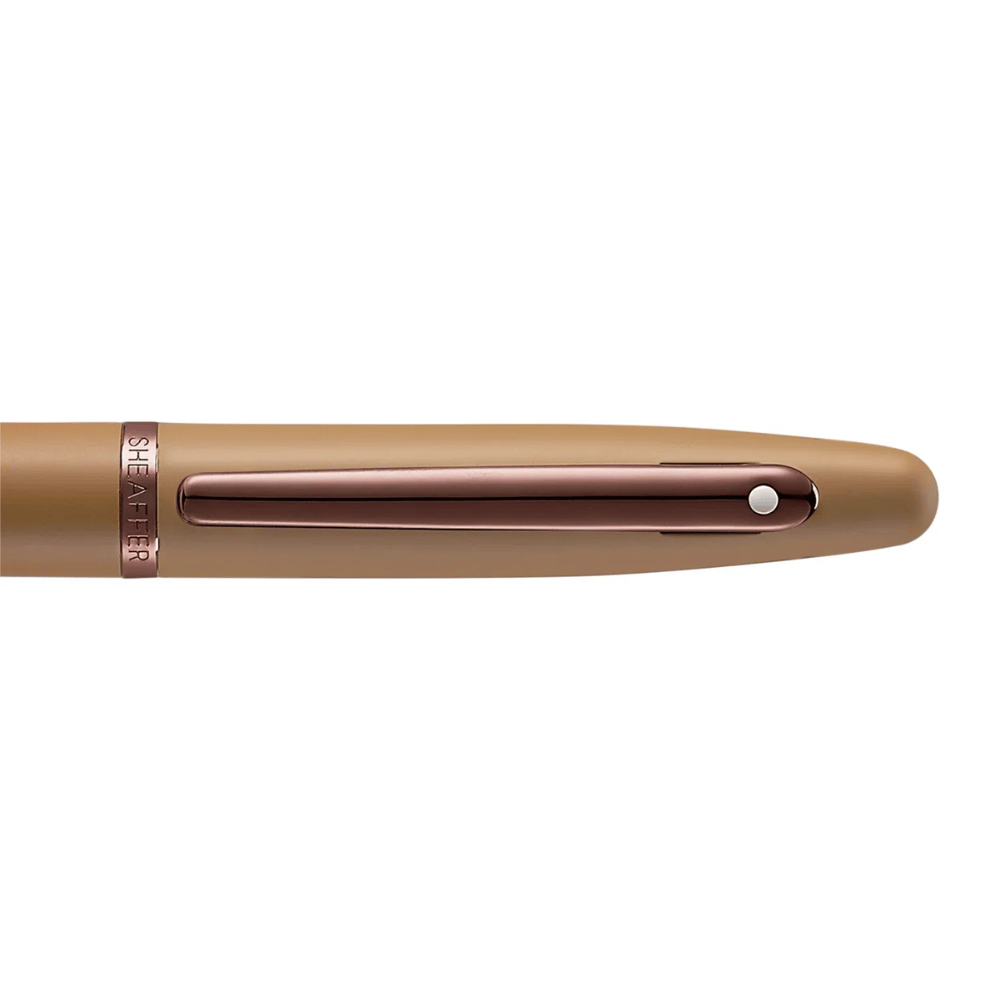 Sheaffer VFM G9428 Coffee Edition Matt Brown with Brown PVD Trims Medium Fountain Pen with Coffee Pen Pouch Gift Set