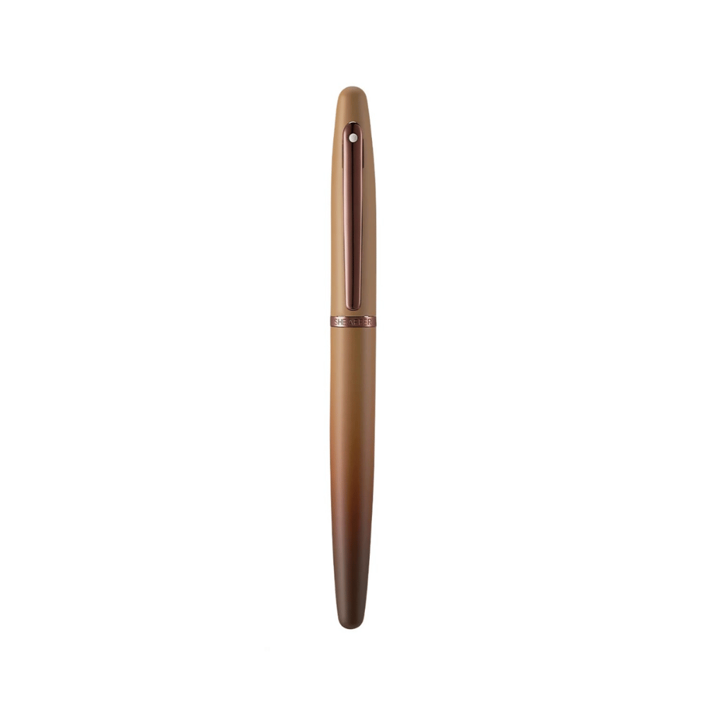 Sheaffer VFM G9428 Coffee Edition Matt Brown with PVD Trim Med Fountain Pen and 3 Ink Vials of 10 ml Gift Set