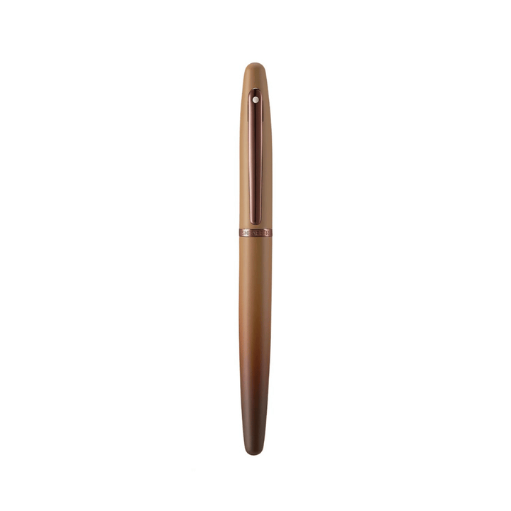 Sheaffer VFM G9428 Coffee Edition Matt Brown with PVD Trim Med Fountain Pen and 3 Ink Vials of 10 ml Gift Set