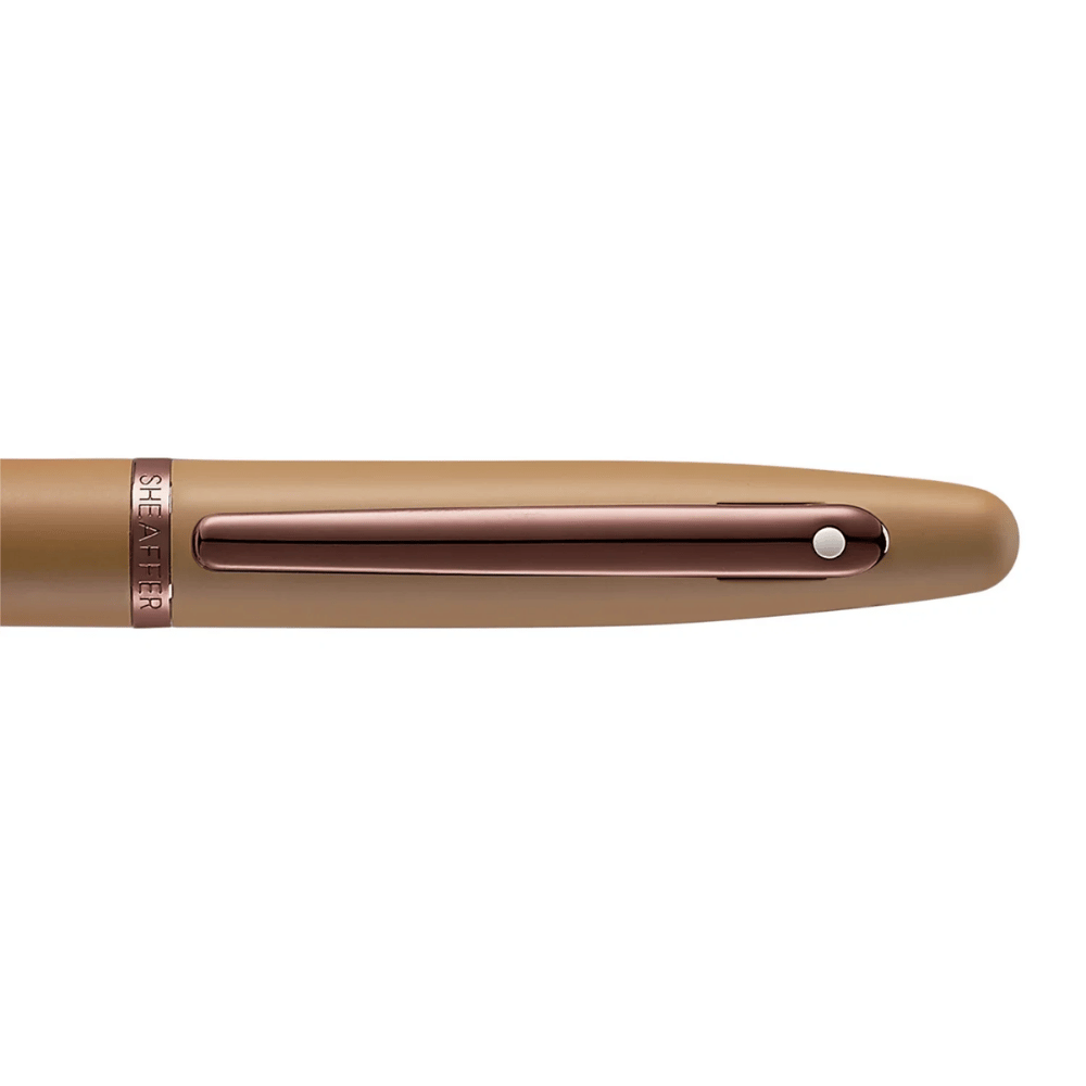Sheaffer VFM G9428 Coffee Edition Matt Brown with PVD Trim Med Fountain Pen and 3 Ink Vials of 10 ml Gift Set