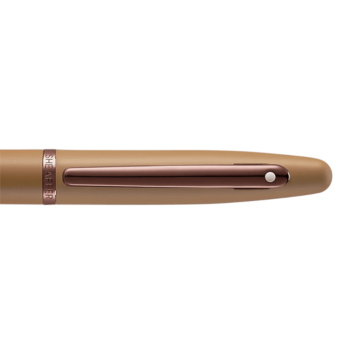 Sheaffer VFM G9428 Coffee Edition Matt Brown with PVD Trim Med Fountain Pen and 3 Ink Vials of 10 ml Gift Set