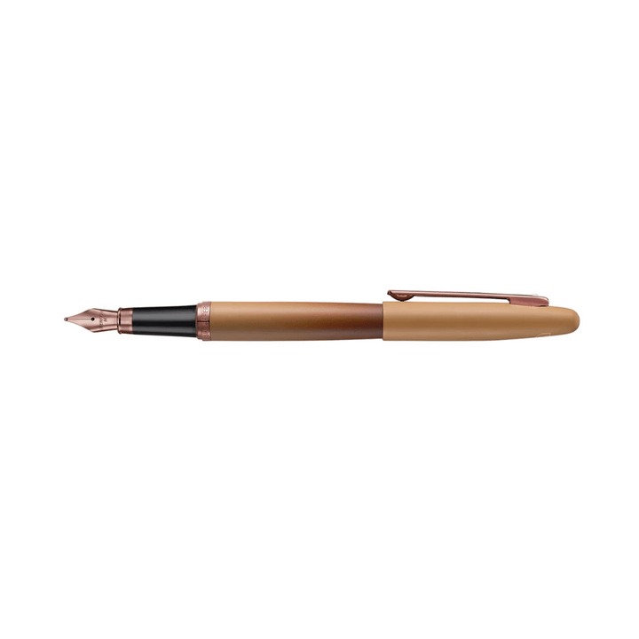 Sheaffer VFM G9428 Coffee Edition Matt Brown with PVD Trim Med Fountain Pen and 3 Ink Vials of 10 ml Gift Set