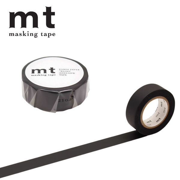 Load image into Gallery viewer, MT Basic Washi Tape Matte Black 7m
