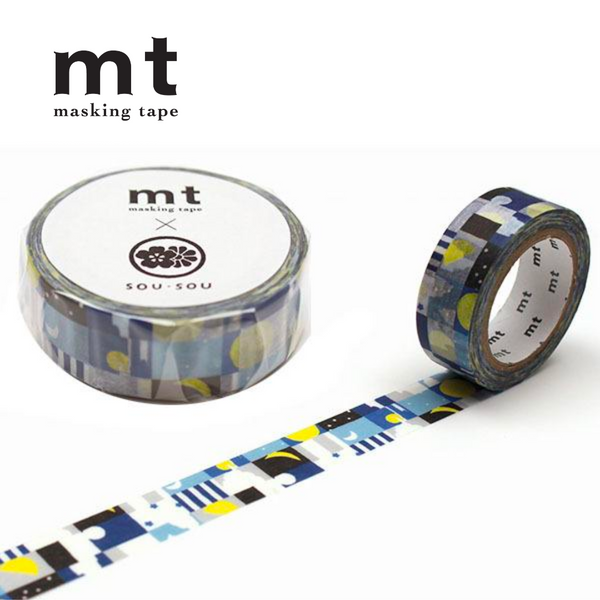 Load image into Gallery viewer, MT x SOU・SOU Washi Tape - Moon And Stars
