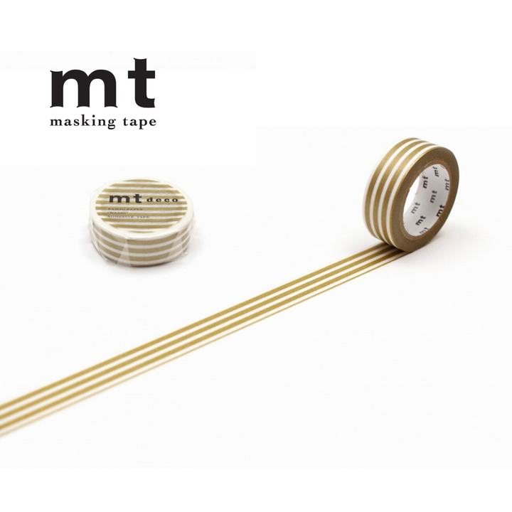 MT Masking Tape Deco Washi Tape - Border Gold 2
