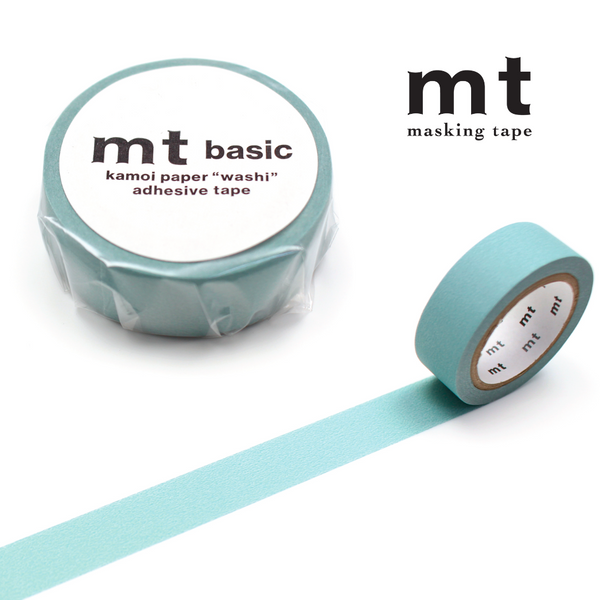 Load image into Gallery viewer, MT Basic Washi Tape - Matte Smoky Mint 7m
