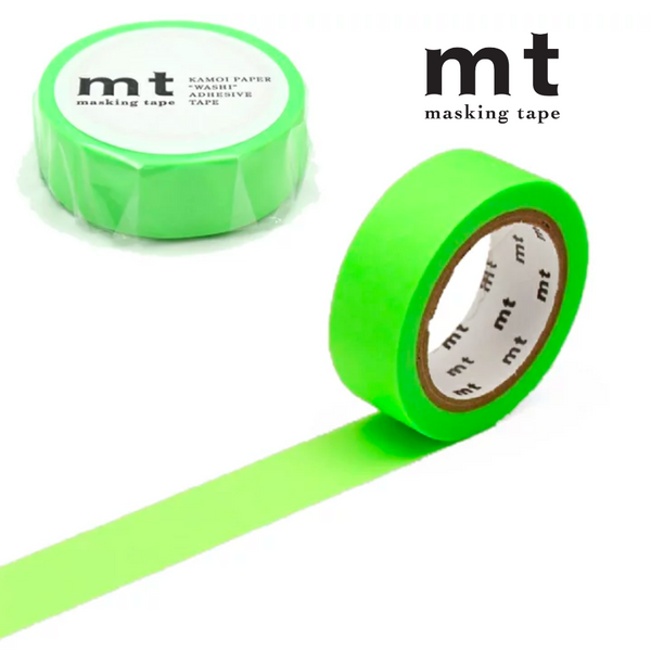 Load image into Gallery viewer, MT Basic Washi Tape - Shocking Green 7m
