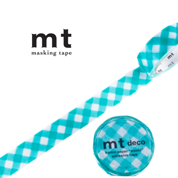 Load image into Gallery viewer, MT Deco Washi Tape - Thick Green Checkered
