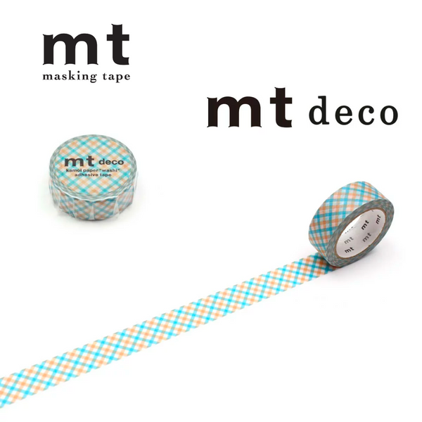 이미지를 갤러리 뷰어에 로드 , MT Deco Washi Tape - Overlapping Orange Checkered
