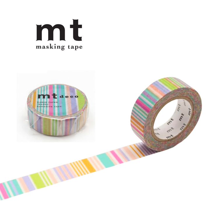 MT Deco Washi Tape - Multi Border Pastel
