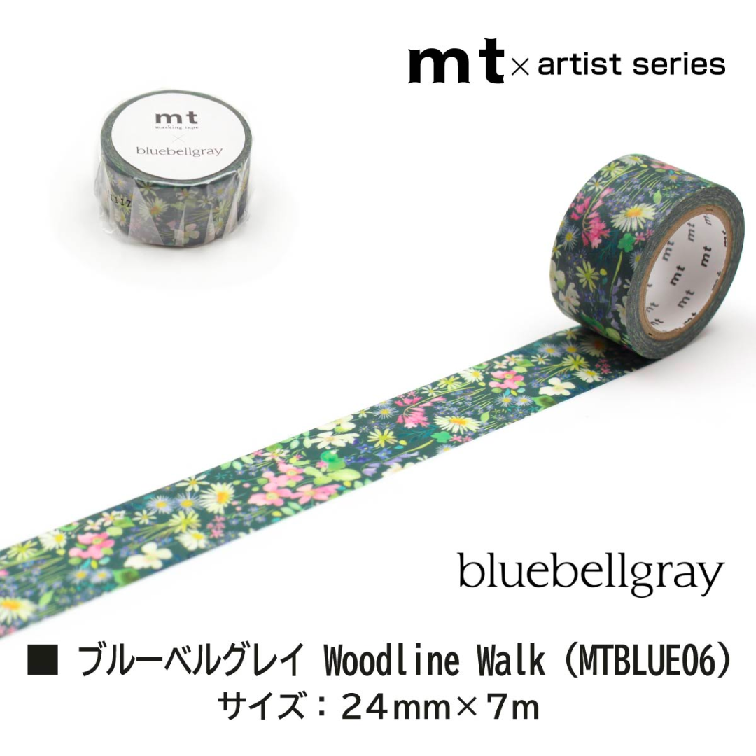 MT x Bluebellgray Washi Tape in Woodline Walk — MT Tape washi tape — decorative Japanese paper tape for journaling and craft, at Cityluxe Singapore