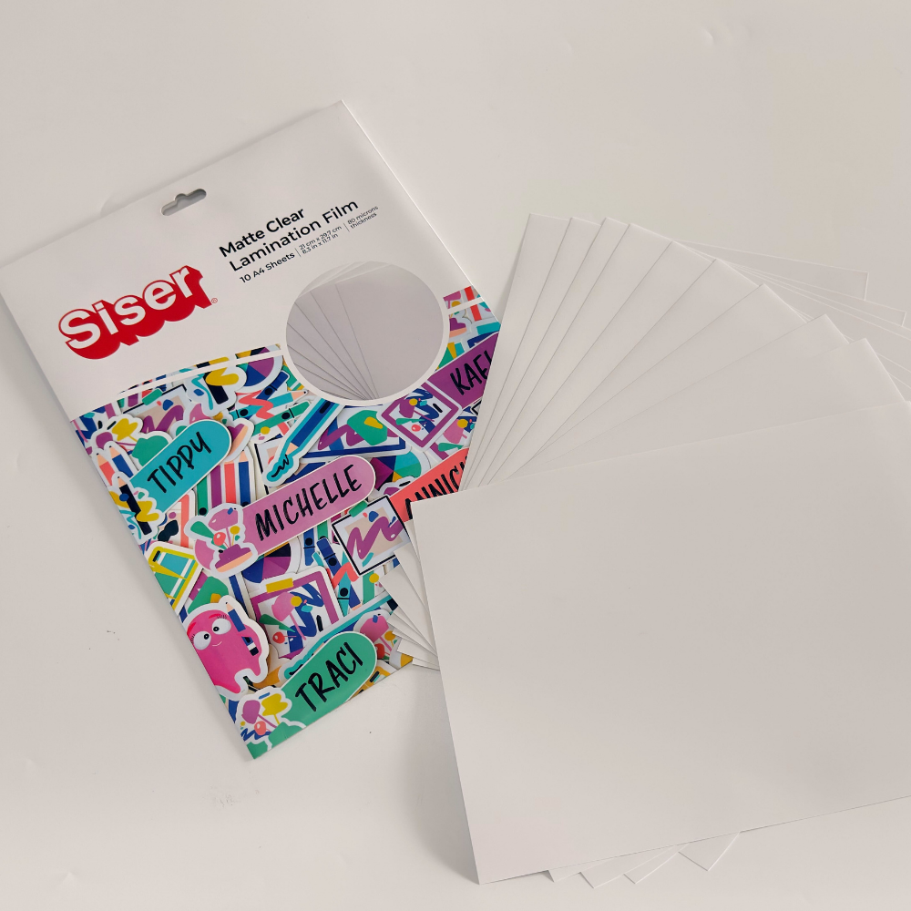 Siser Matte Clear Laminate Sheet Pack (10 Sheets) — side view