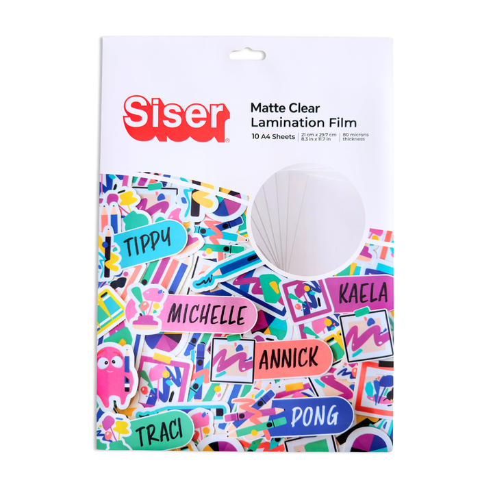 Siser Matte Clear Laminate Sheet Pack (10 Sheets) — front view
