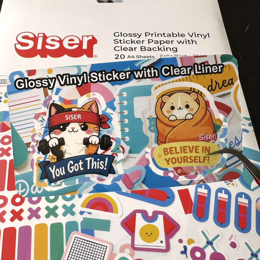 Siser Glossy Printable Vinyl Sticker Paper Clear Liner