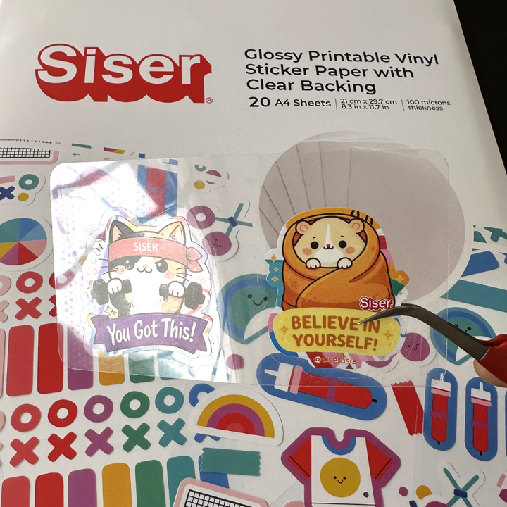 Siser Glossy Printable Vinyl Sticker Paper Clear Liner