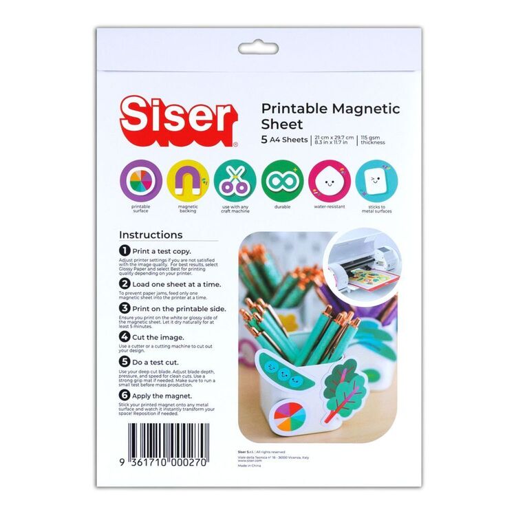 Siser Printable Magnetic Sheet Pack (5 Sheets) — side view