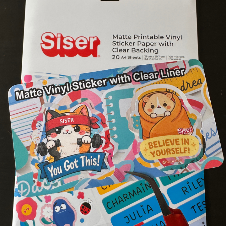 Siser Matte Printable Vinyl Sticker Paper Clear Liner