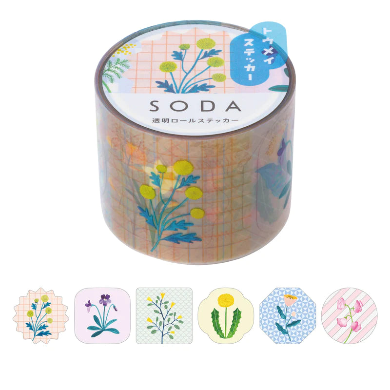 KITTA Soda Transparent Masking Tape (Sticker Type) - Wildflower