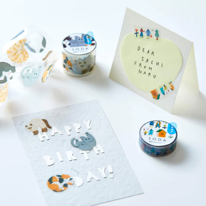 KITTA Soda Transparent Masking Tape (Sticker Type) - Wildflower