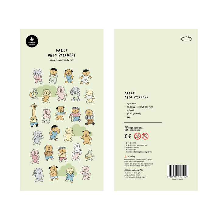 Suatelier Daily Deco Sticker - everybody run! — side view