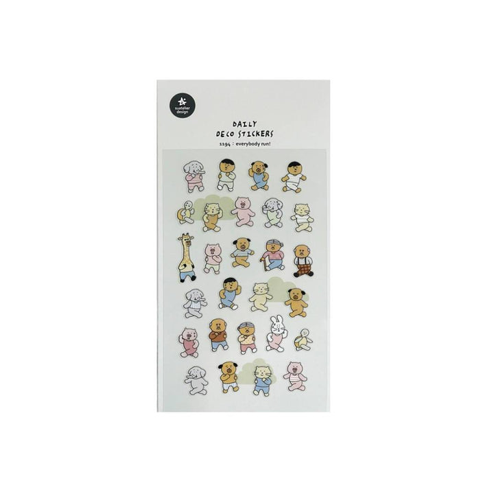 Suatelier Daily Deco Sticker - everybody run! — detail view