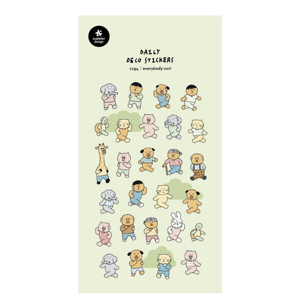 Suatelier Daily Deco Sticker - everybody run! — front view