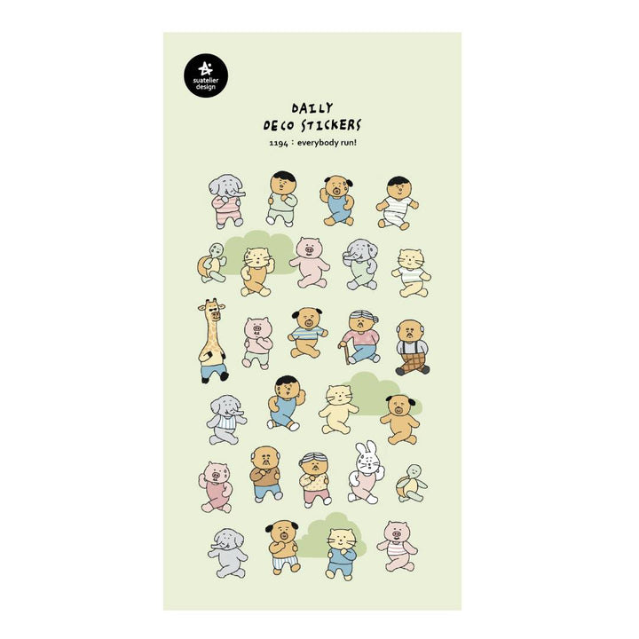 Suatelier Daily Deco Sticker - everybody run! — front view