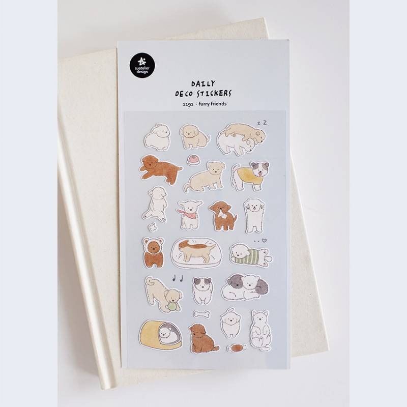 Suatelier Daily Deco Sticker - furry friends — detail view