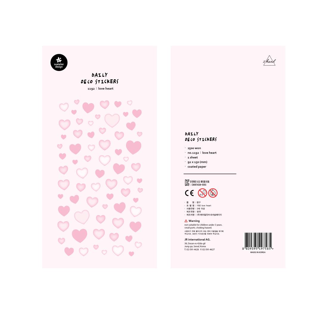 Suatelier Daily Deco Sticker - love heart — side view