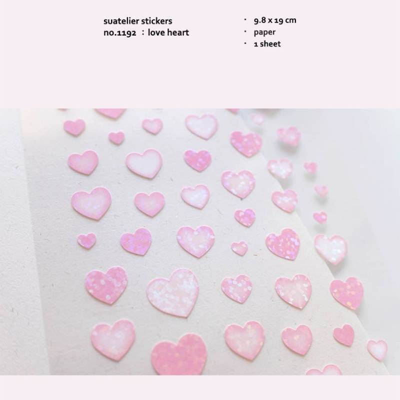 Suatelier Daily Deco Sticker - love heart — with packaging
