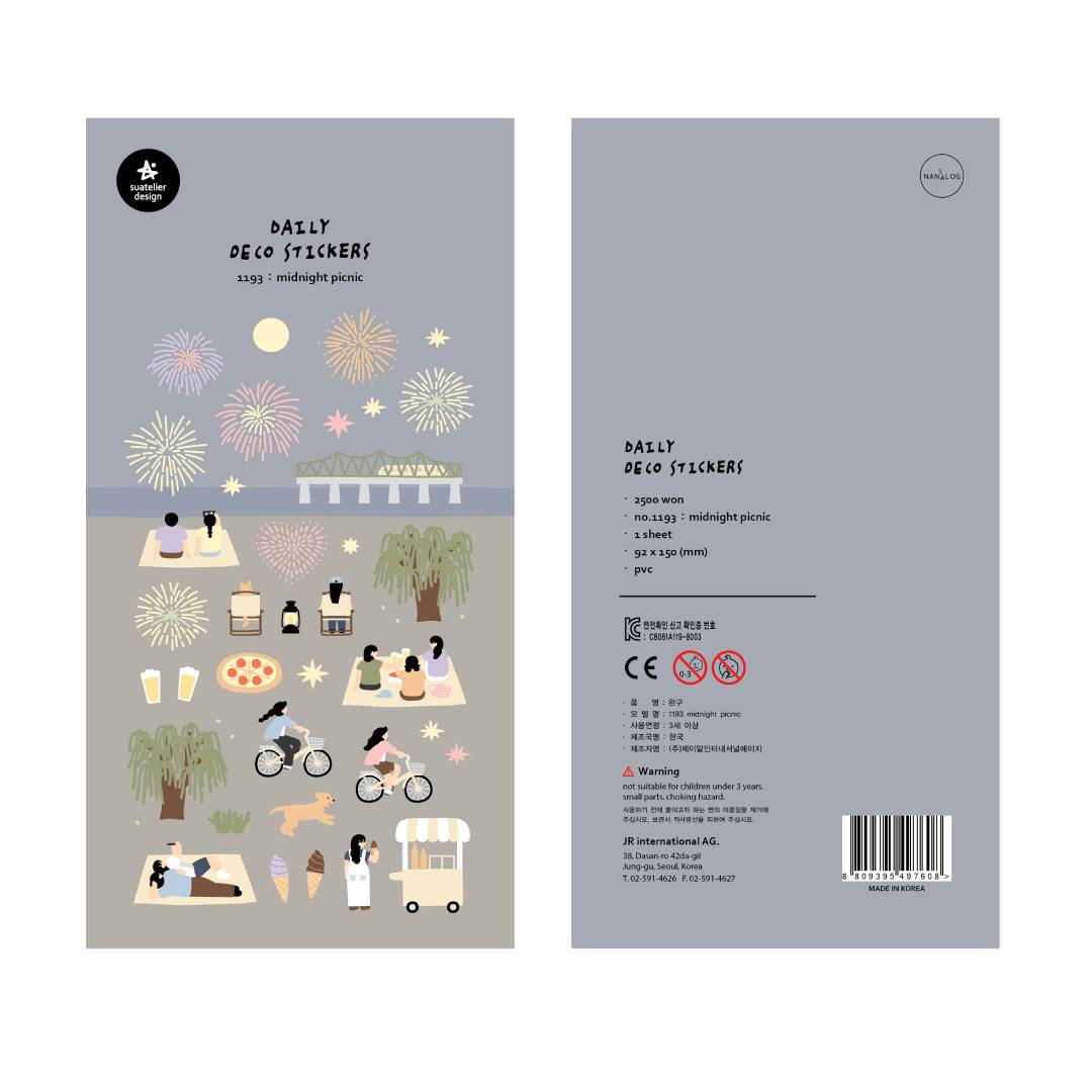 Suatelier Daily Deco Sticker - midnight picnic — side view