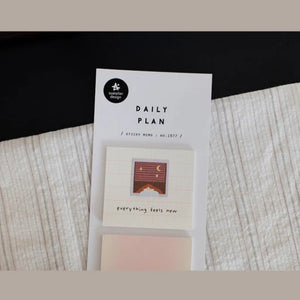 Suatelier Daily Deco Sticker Tiny Moments sheet featuring cozy window illustrations of people and plants in everyday scenes.