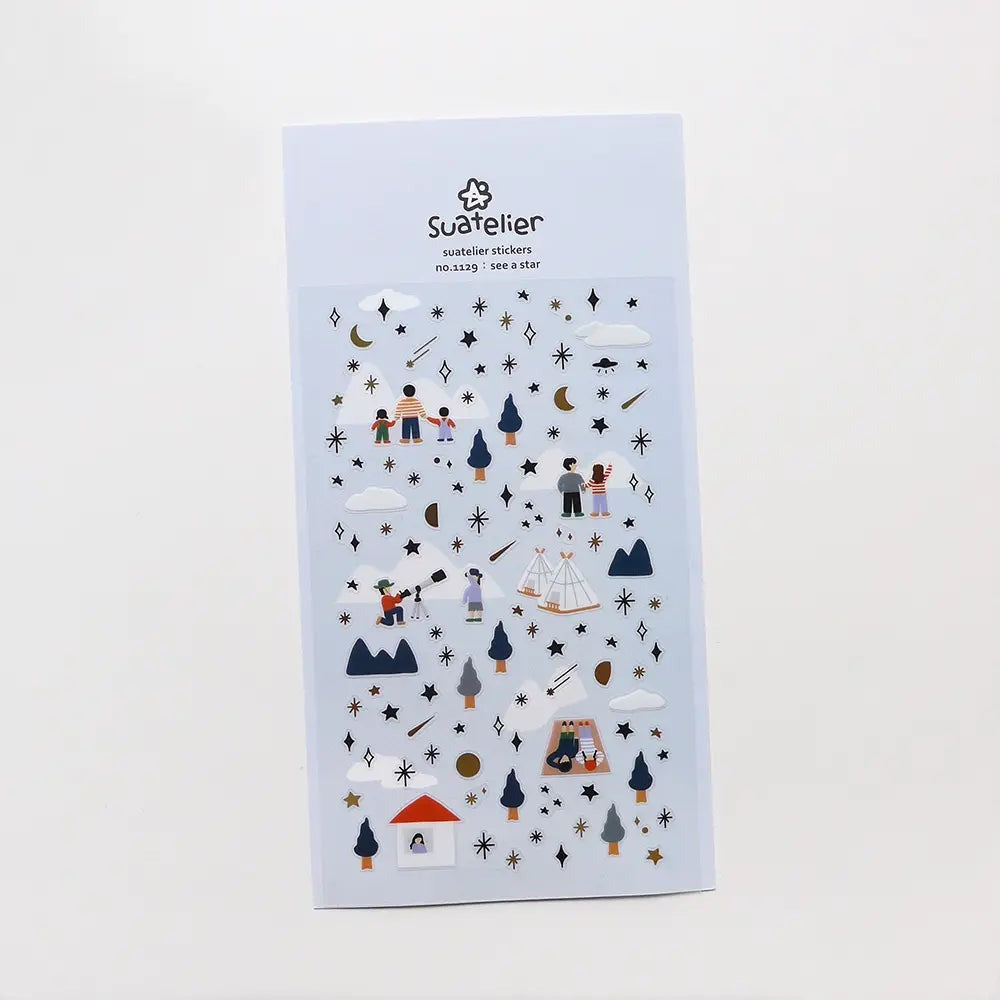 Suatelier Daily Deco Stickers See a Star sheet, front view photo