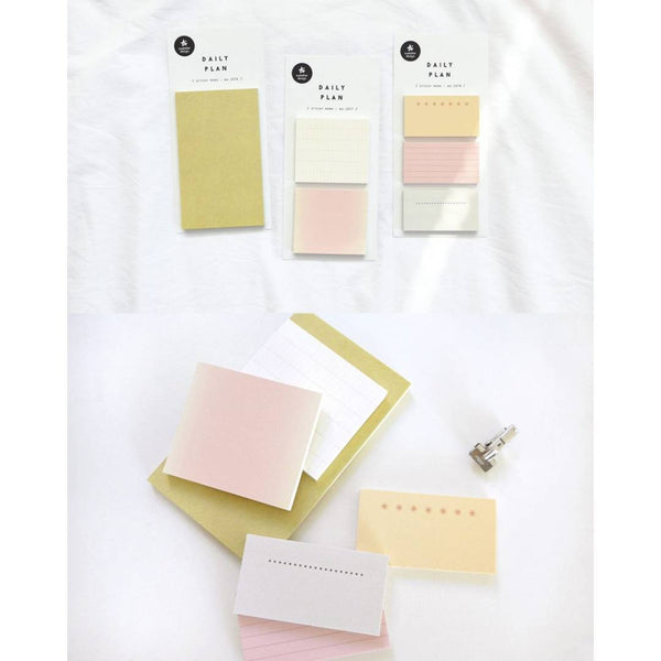 Load image into Gallery viewer, Suatelier Daily Plan .62 Sticky Notes in beige color, minimalist rectangular sticky memo pad with 40 sheets.
